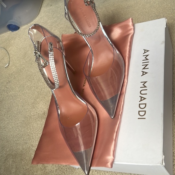 Amina Muaddi Ursina glass pump size 39.5 - 9.5US - Picture 2 of 8